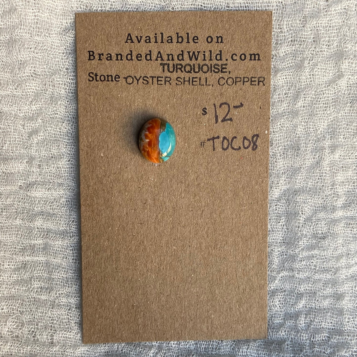 Turquoise, Oystershell, Copper Cabochon - TOC08