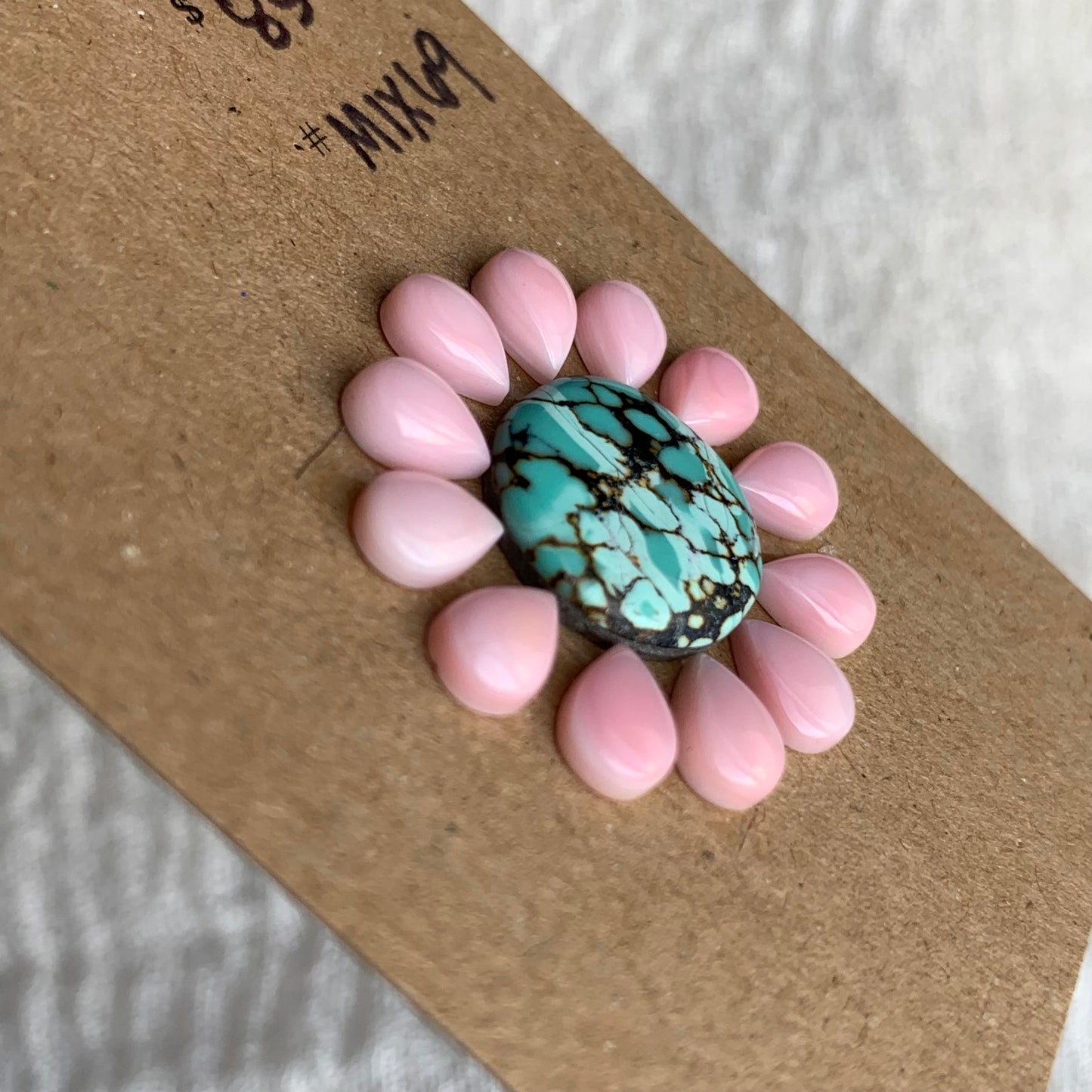 Pink Conch/Golden Hill Cabochon - MIX69