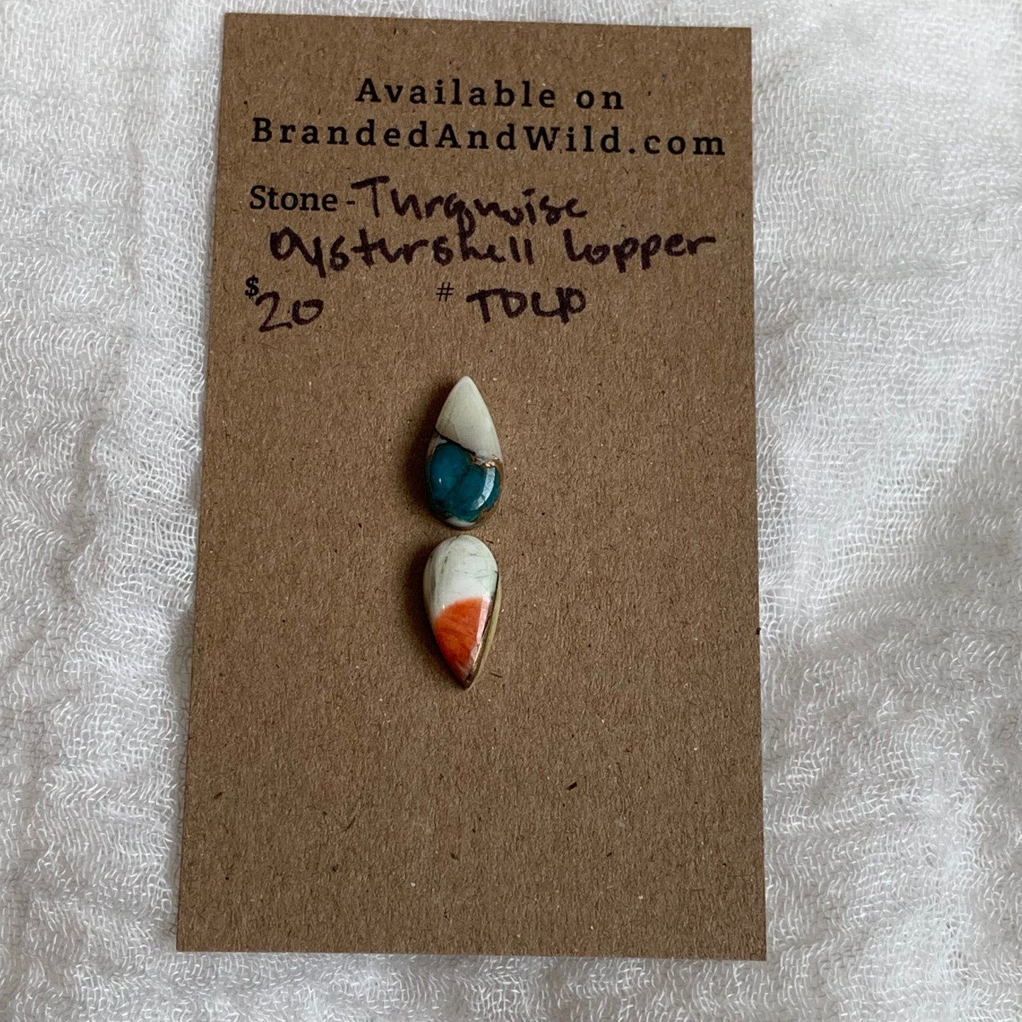 Turquoise, Oystershell, Copper Cabochon - TOC10
