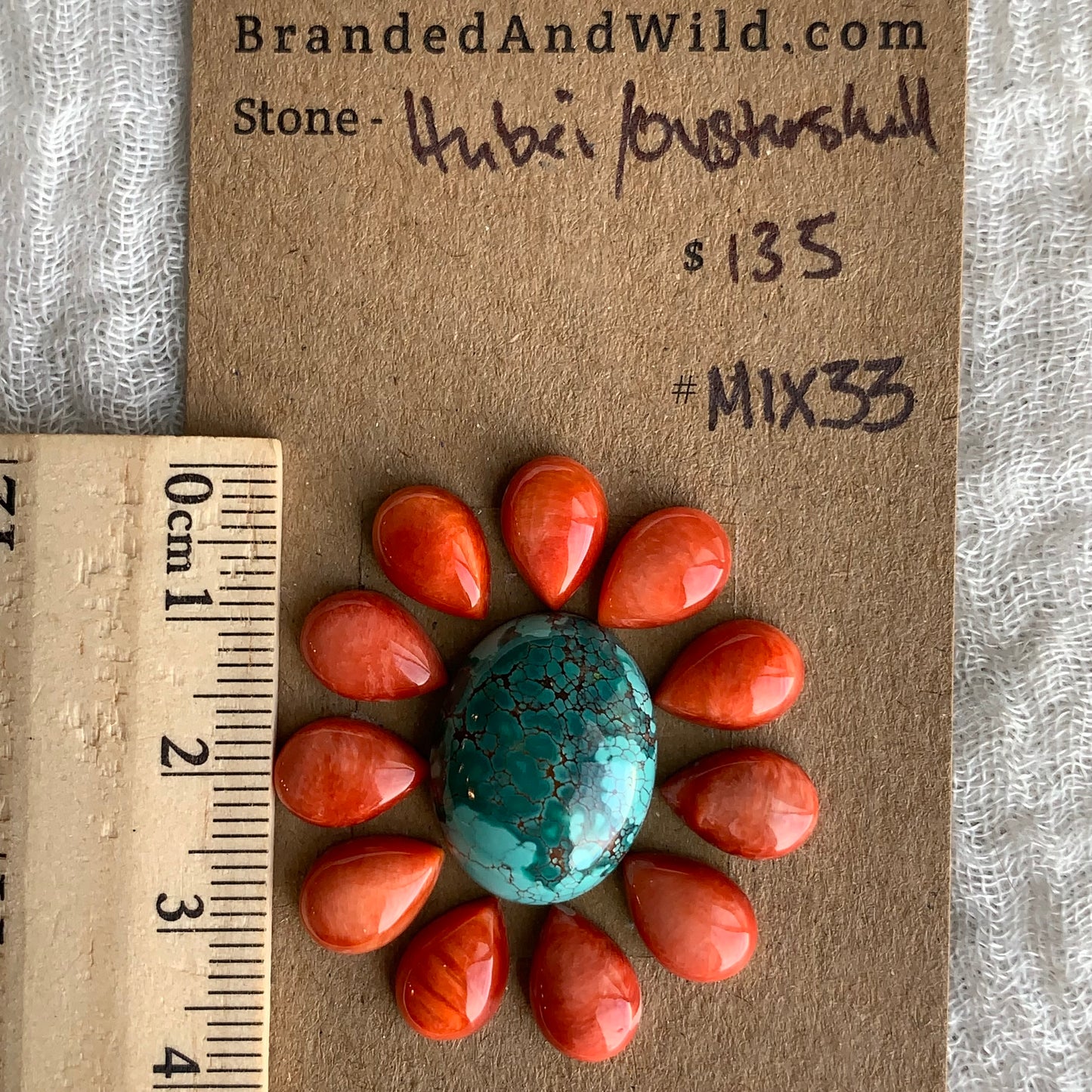 Oystershell - Hubei Turquoise Cabochon - MIX33