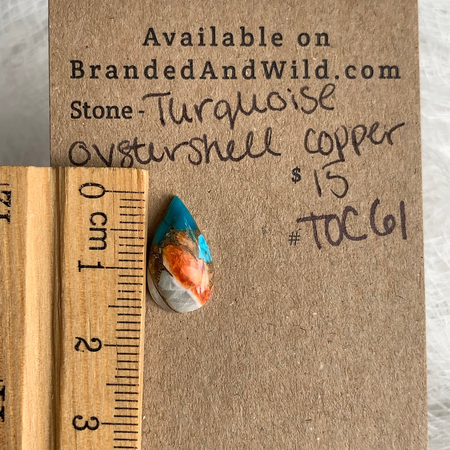 Turquoise, Oystershell, Copper Cabochon - TOC61