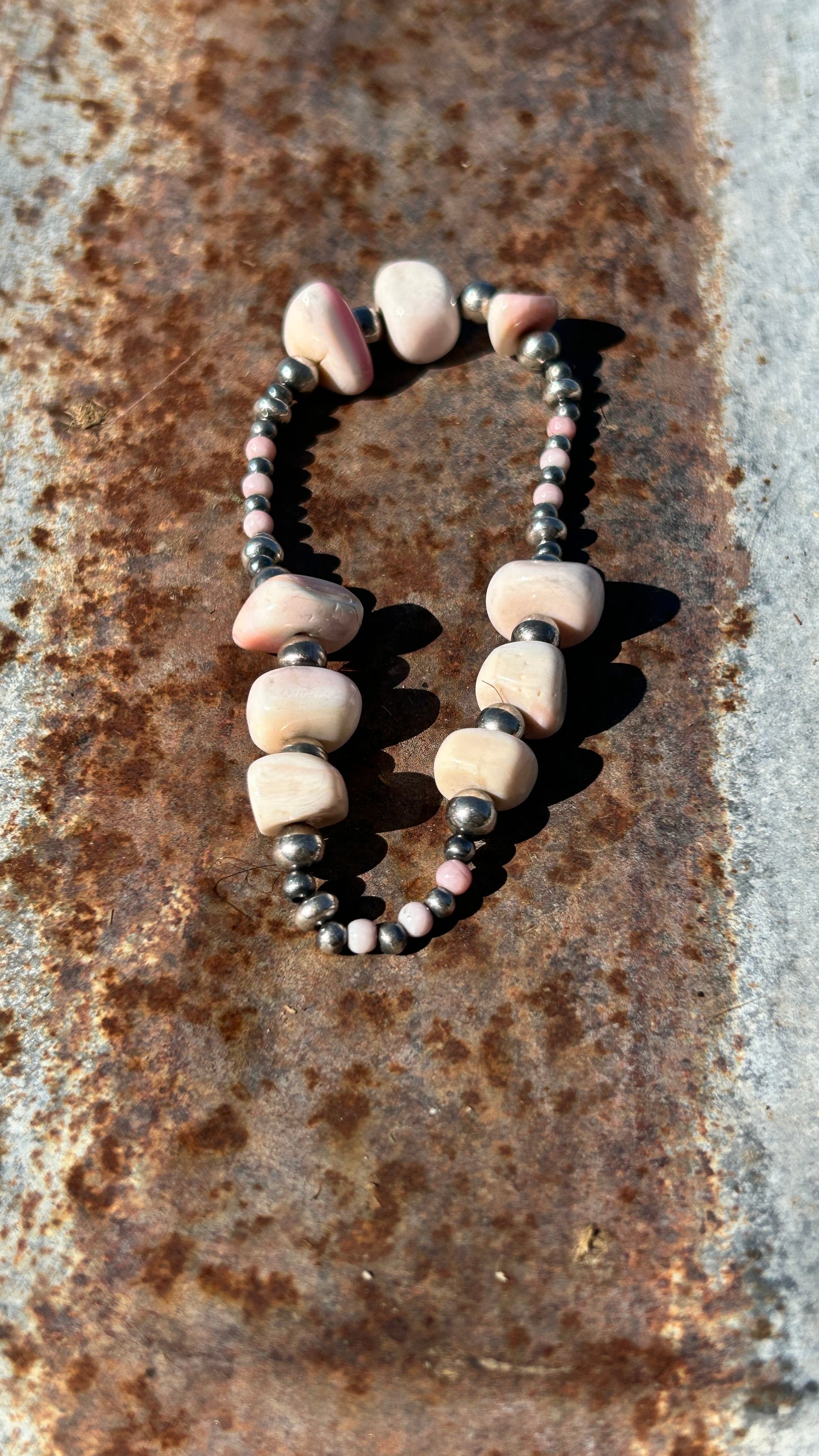 Pink Conch Navajo Pearl Bracelet