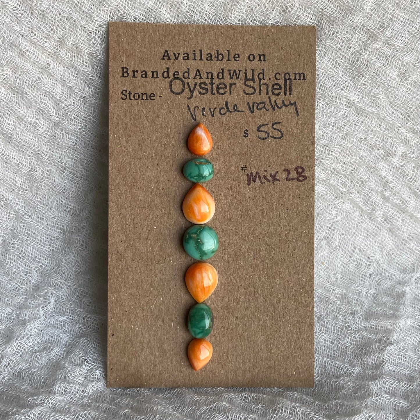 Verde Valley / Oyster Shell Cabochon - Mix28