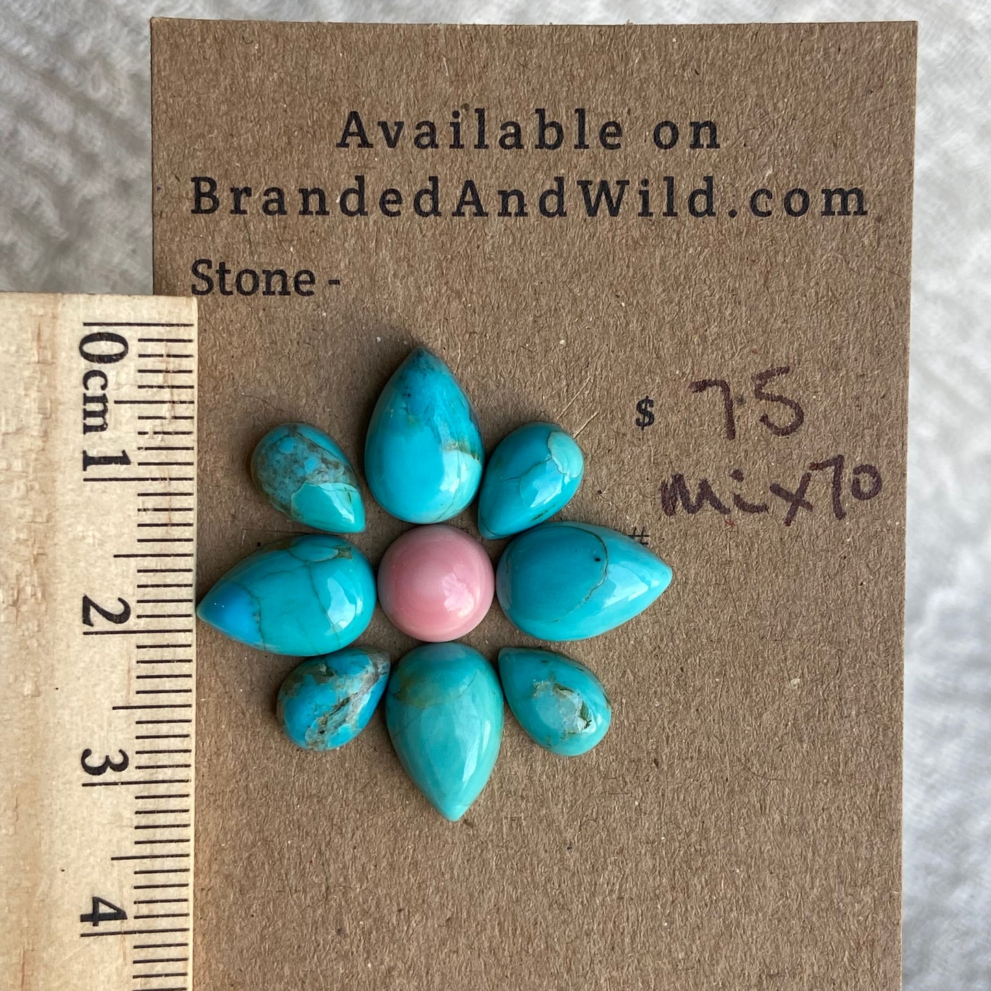 Pink Conch - Kingman Turquoise Cabochon - MIX70