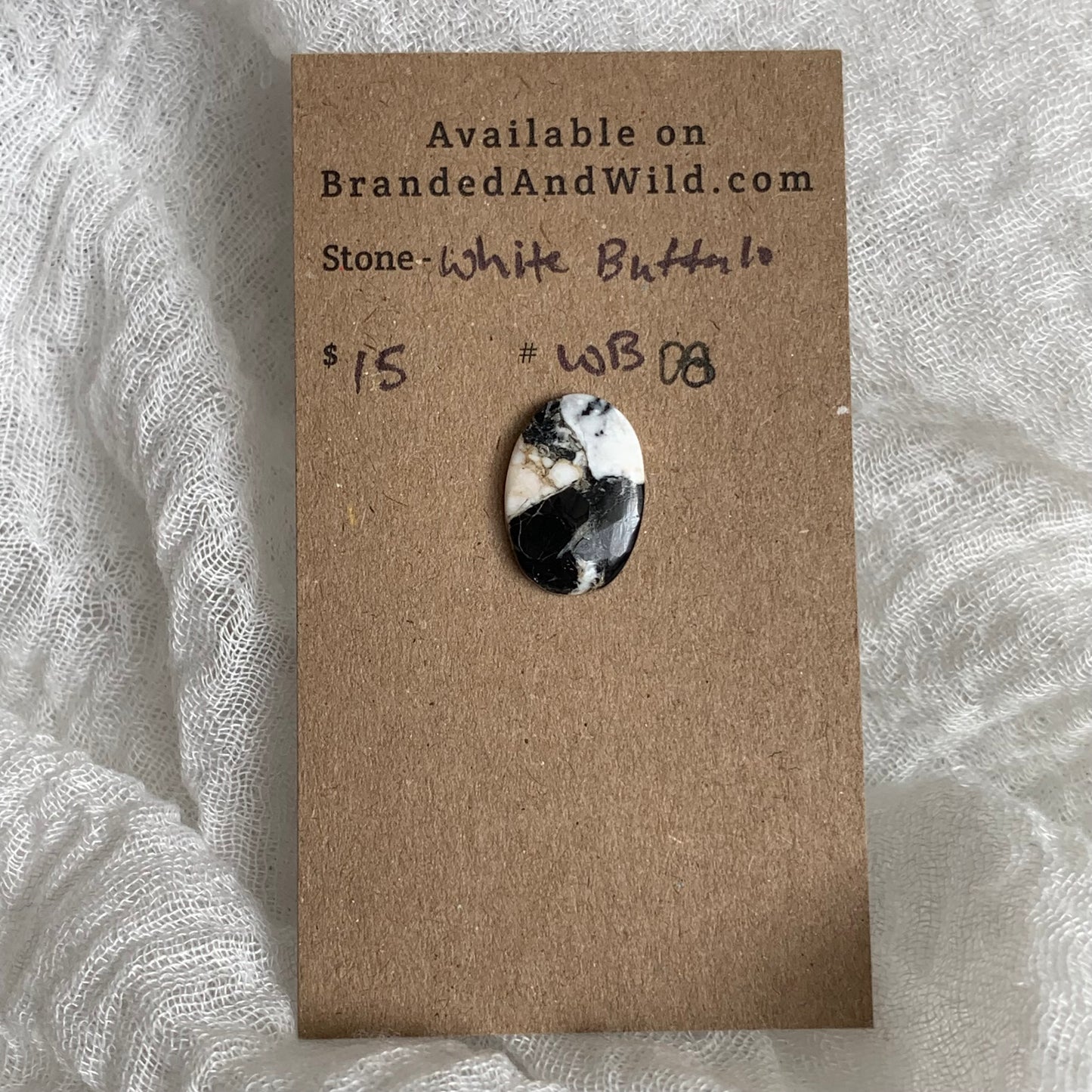 White Buffalo Cabochon - WB08