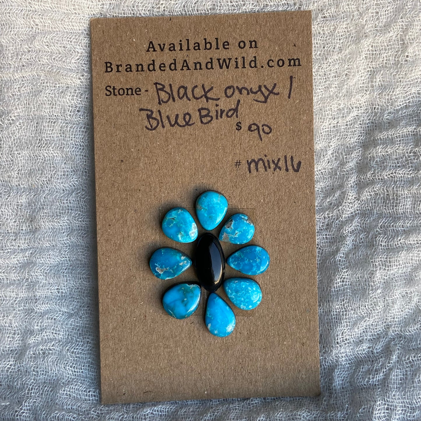Blue Bird - Black Onyx Cabochon - MIX16