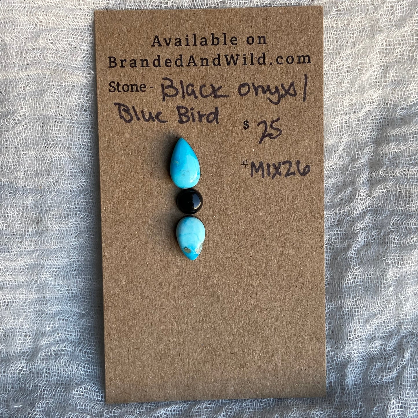 Blue Bird - Black Onyx Cabochon - MIX26
