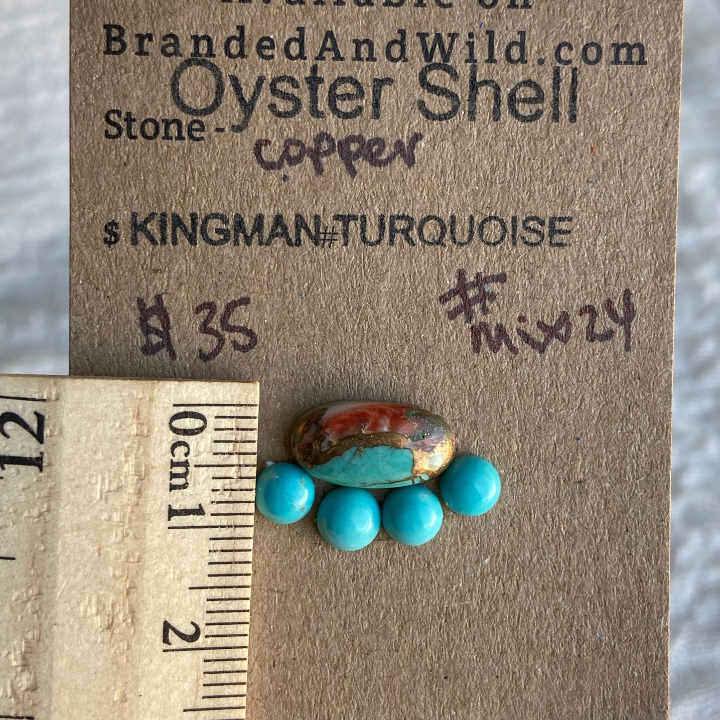 Kingman / Oyster Shell Cabochon - Mix24