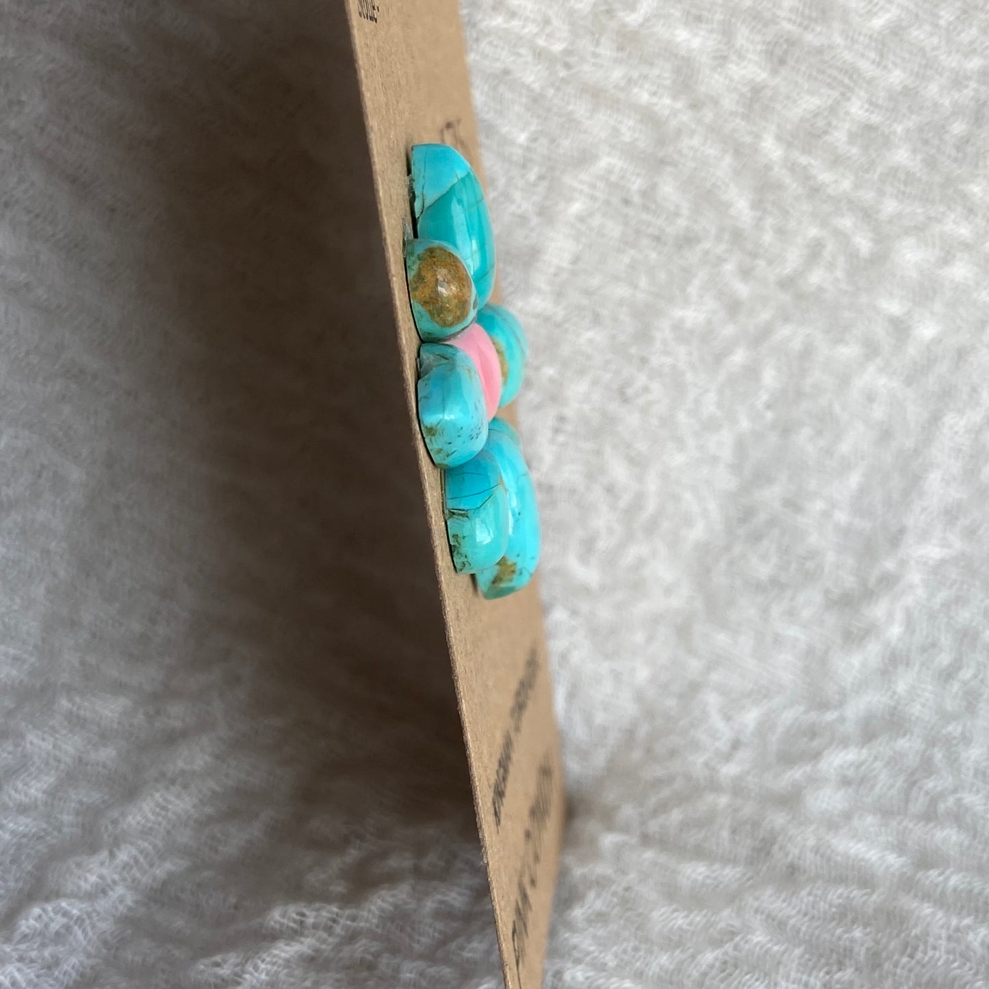 Pink Conch - Kingman Turquoise Cabochon - MIX73