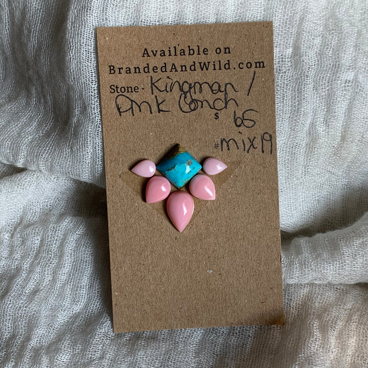 Kingman / Pink Conch Cabochon - Mix19