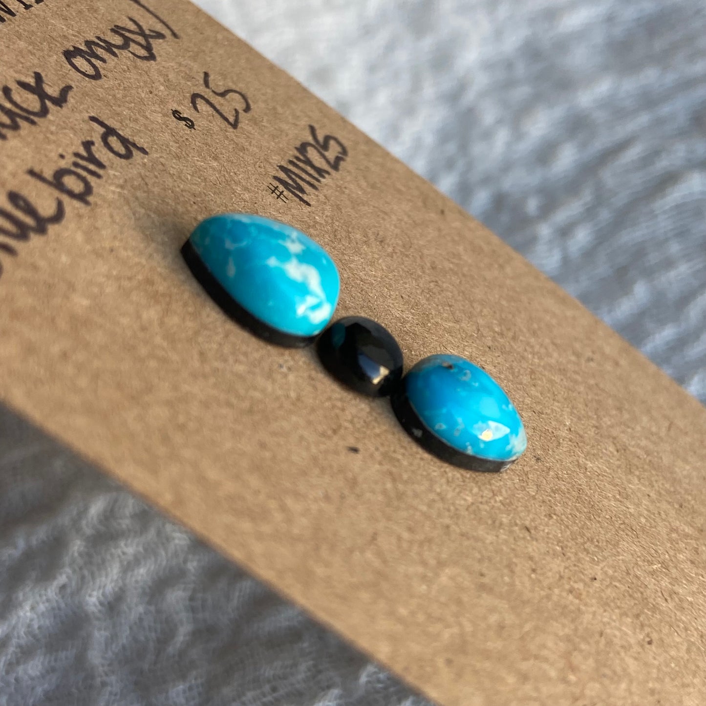 Blue Bird - Black Onyx Cabochon - MIX25