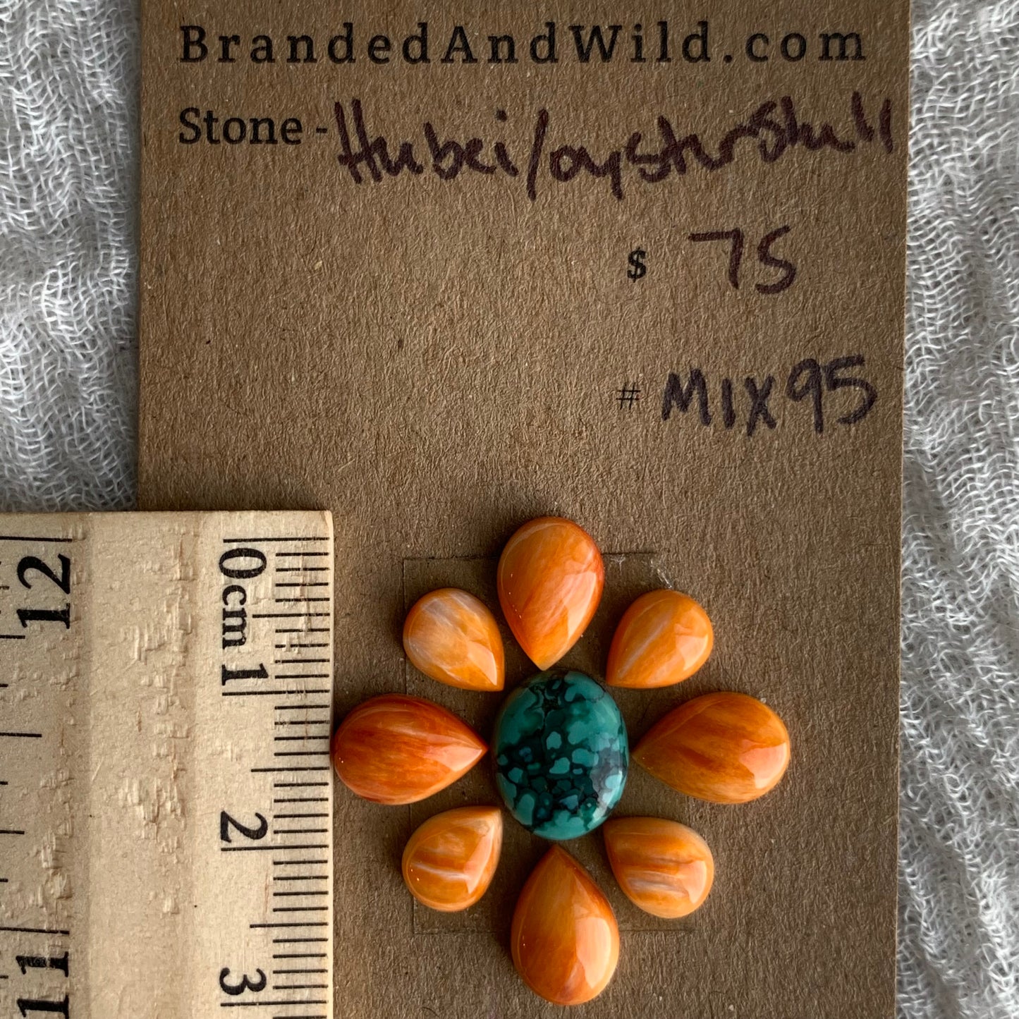 Oystershell - Hubei Turquoise Cabochon - MIX95