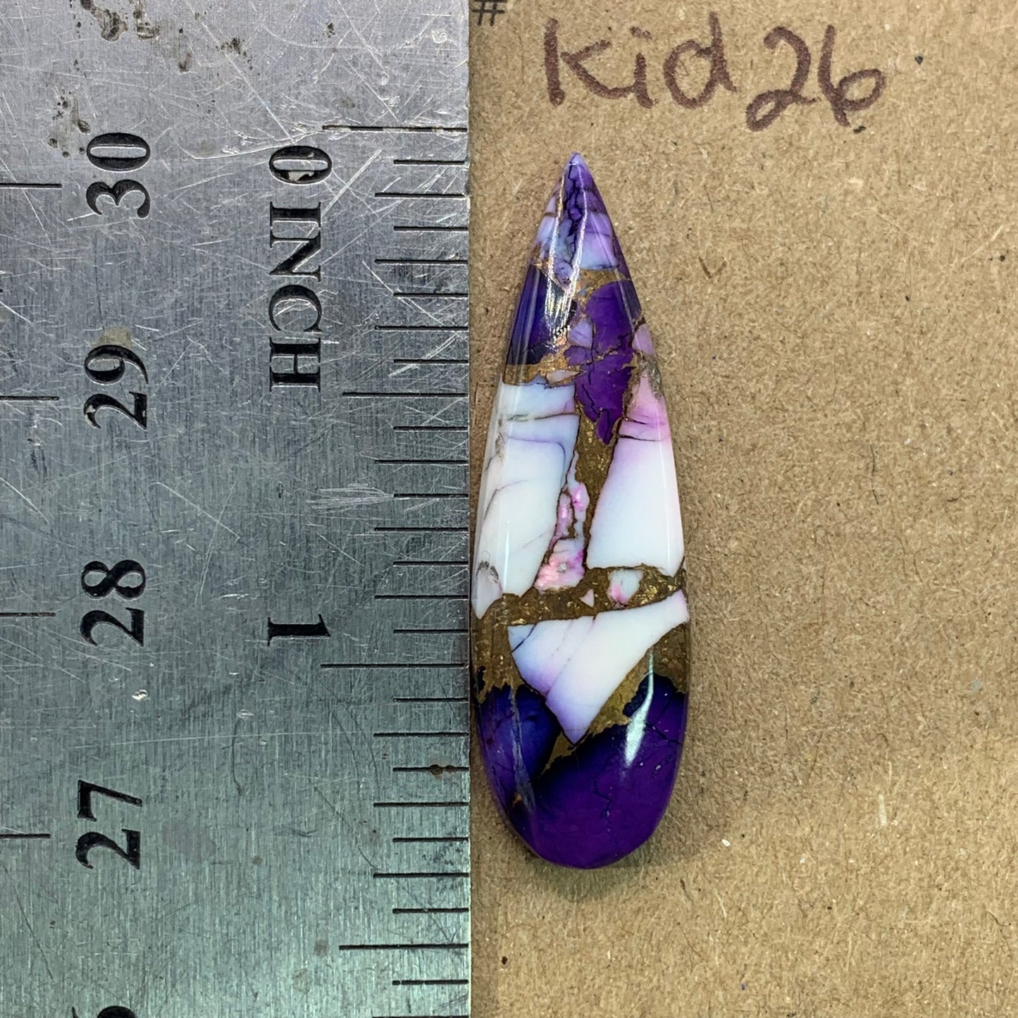 Kingman Ice Blue Dahlia Mohave Cabochon - Kid26