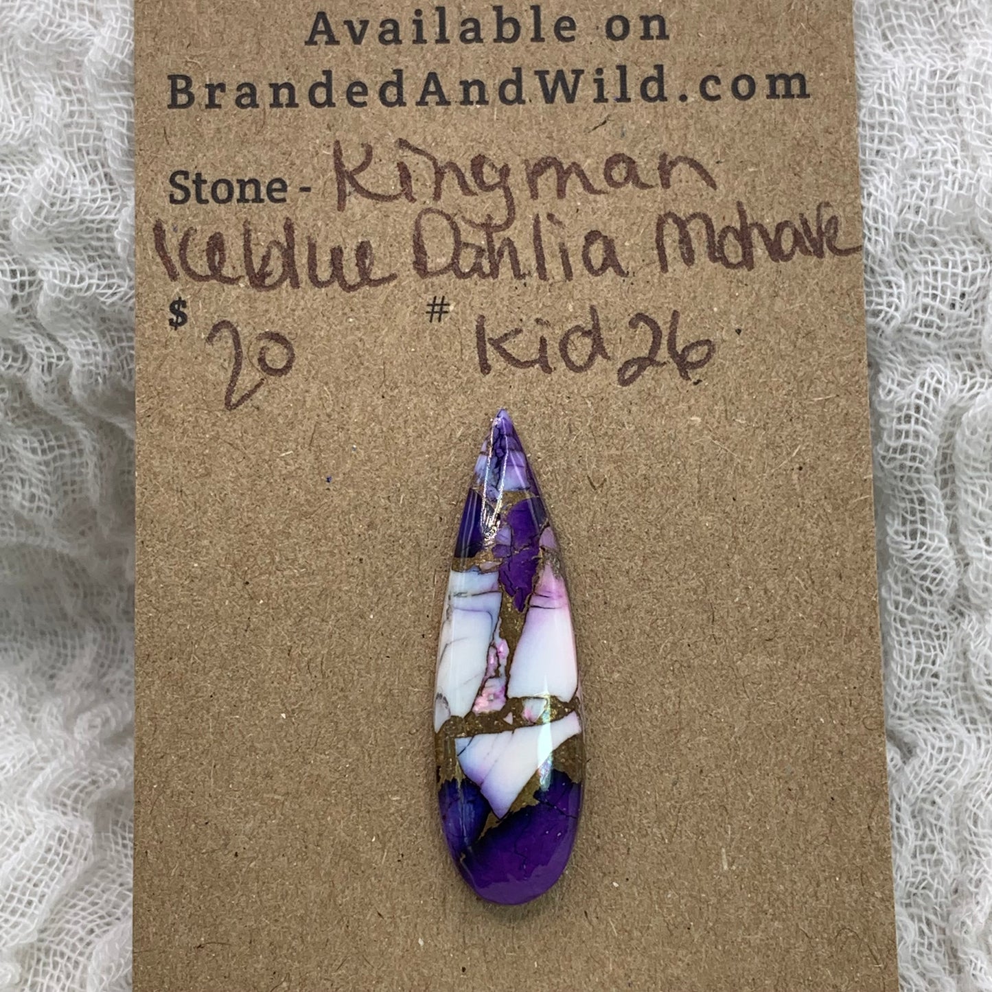 Kingman Ice Blue Dahlia Mohave Cabochon - Kid26