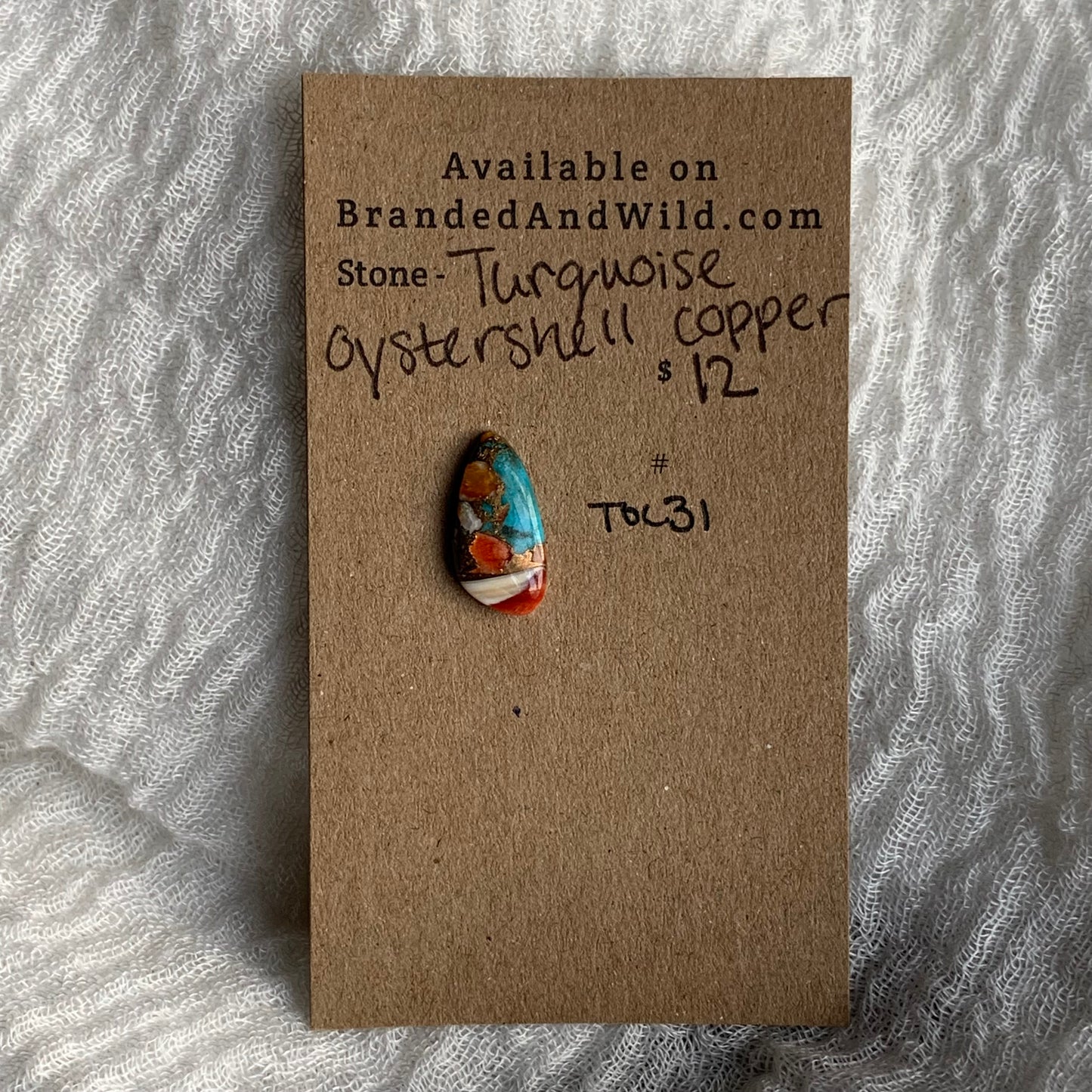 Turquoise, Oystershell, Copper Cabochon - TOC31