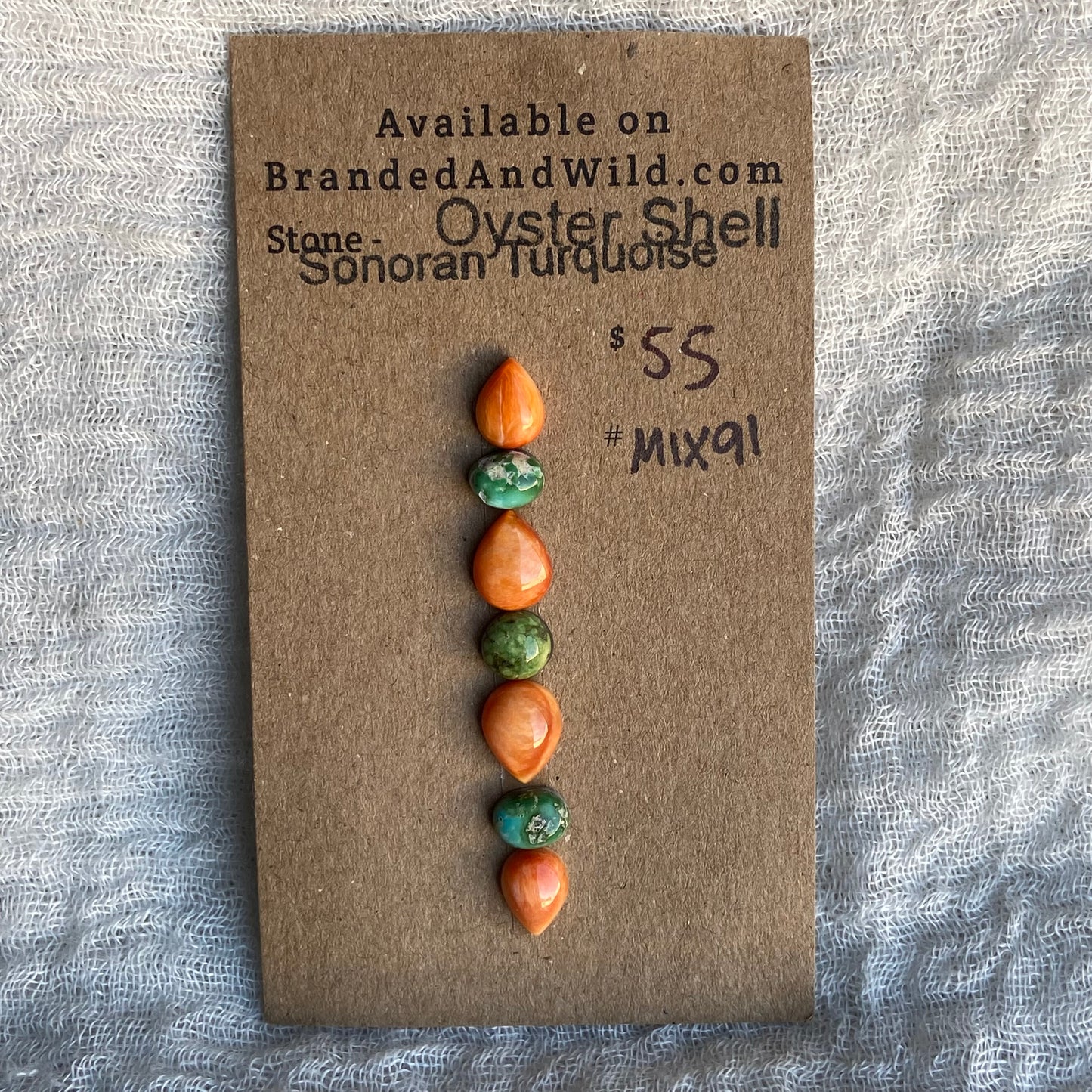 Oystershell - Sonoran Turquoise Cabochon - MIX91