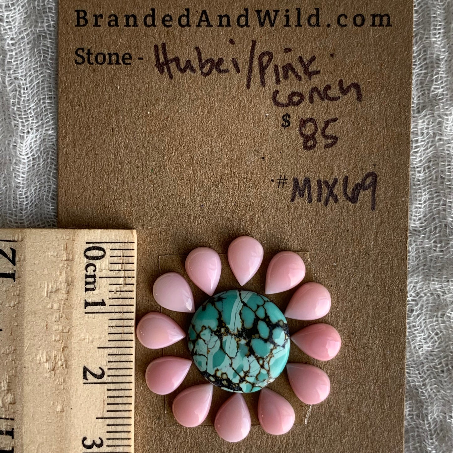 Pink Conch/Golden Hill Cabochon - MIX69