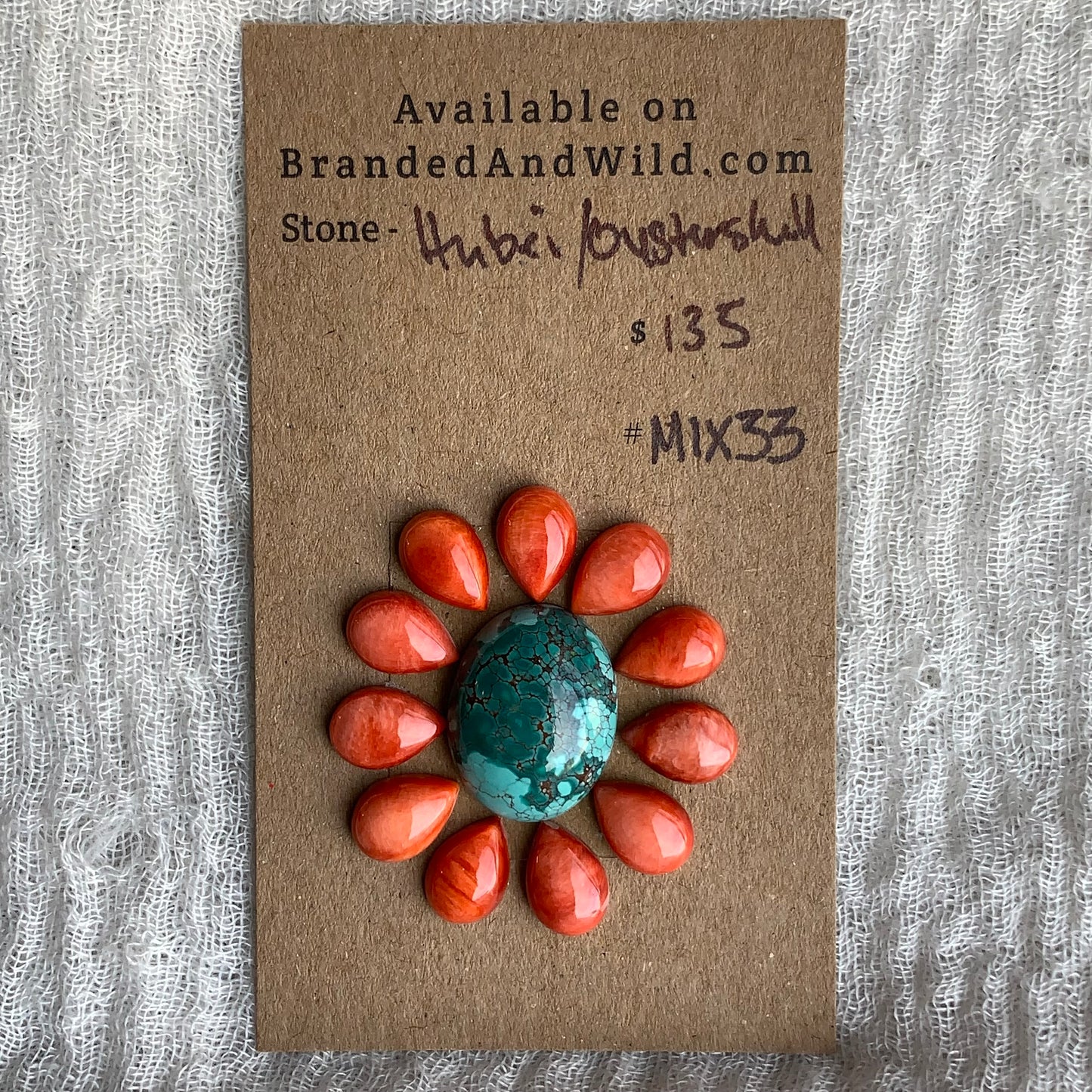 Oystershell - Hubei Turquoise Cabochon - MIX33