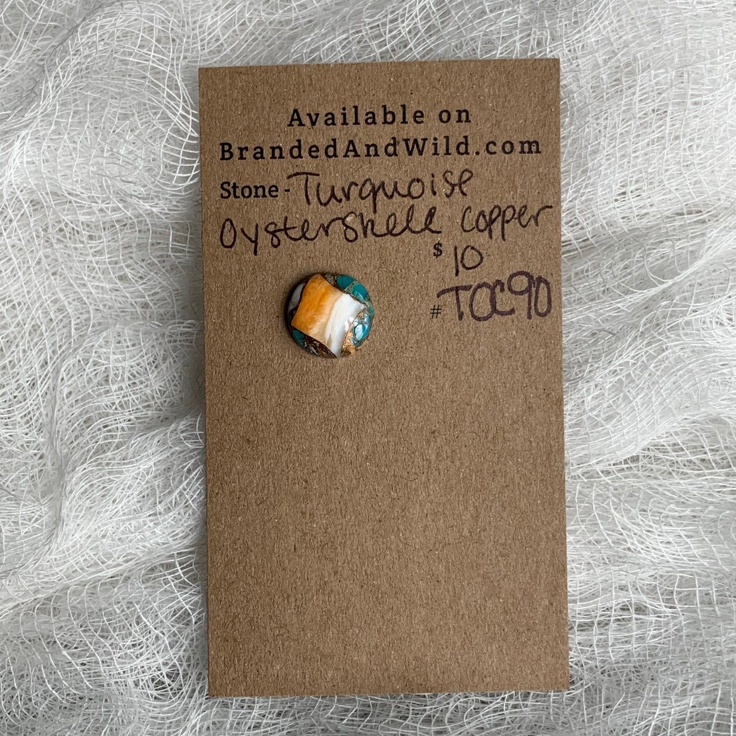Turquoise, Oystershell, Copper Cabochon - TOC90
