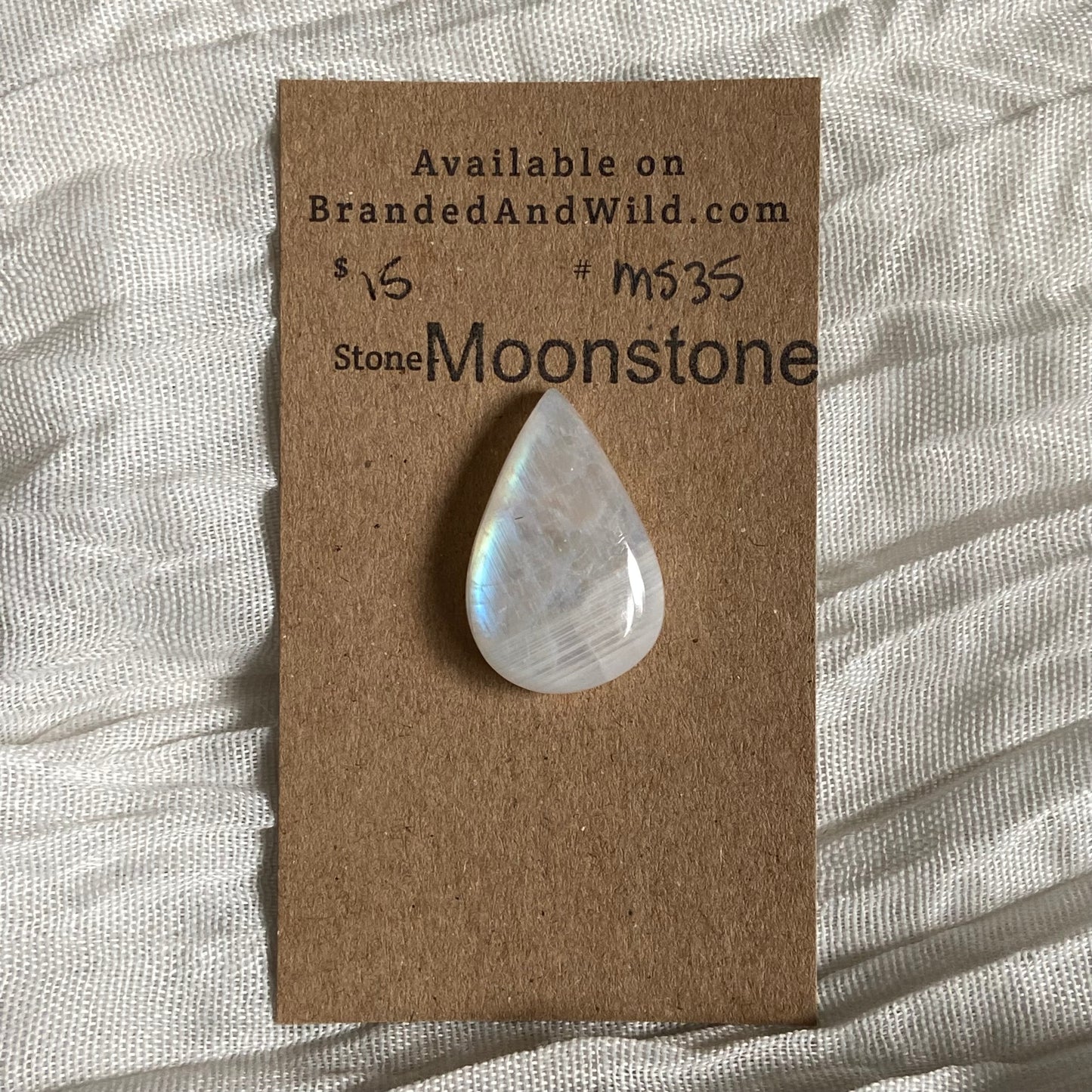Moonstone cabochon - Ms35 7D7ED014-224B-4F98-9001-822954970D31 Brandedandwild.com
