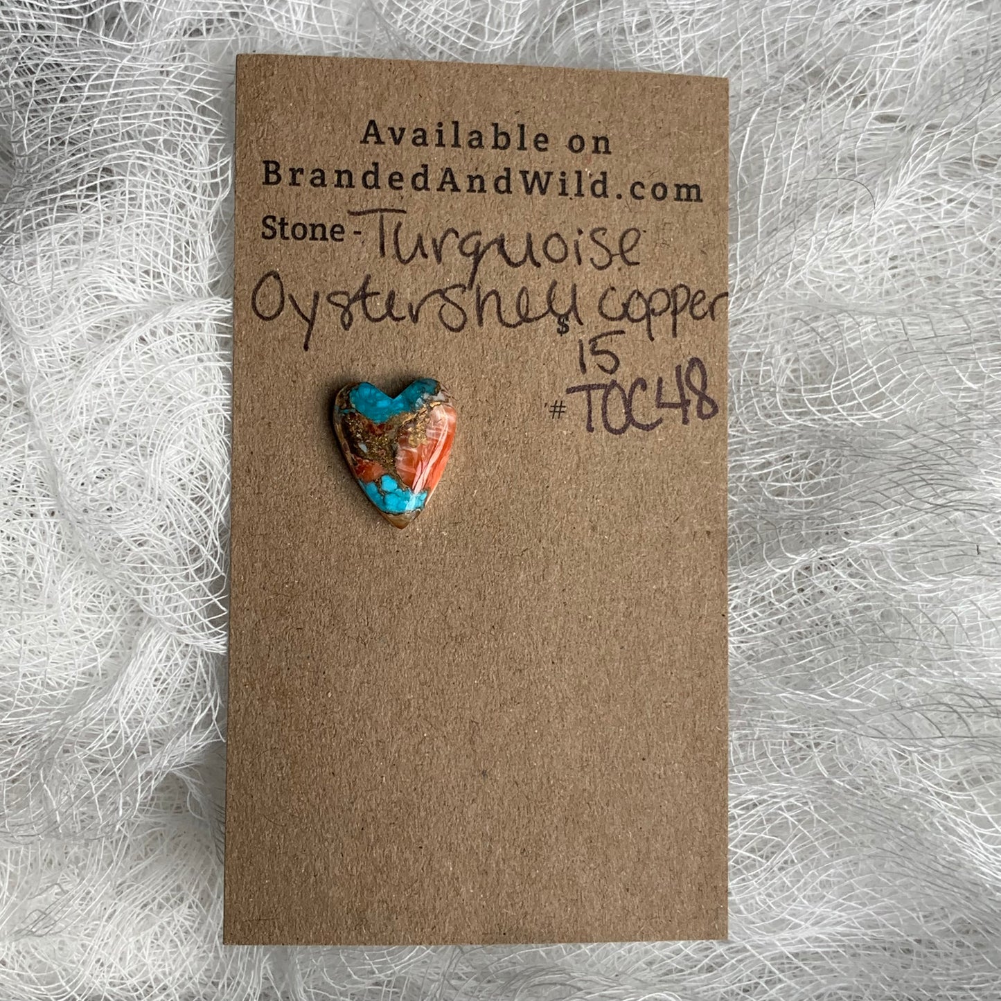 Turquoise, Oystershell, Copper Cabochon - TOC48