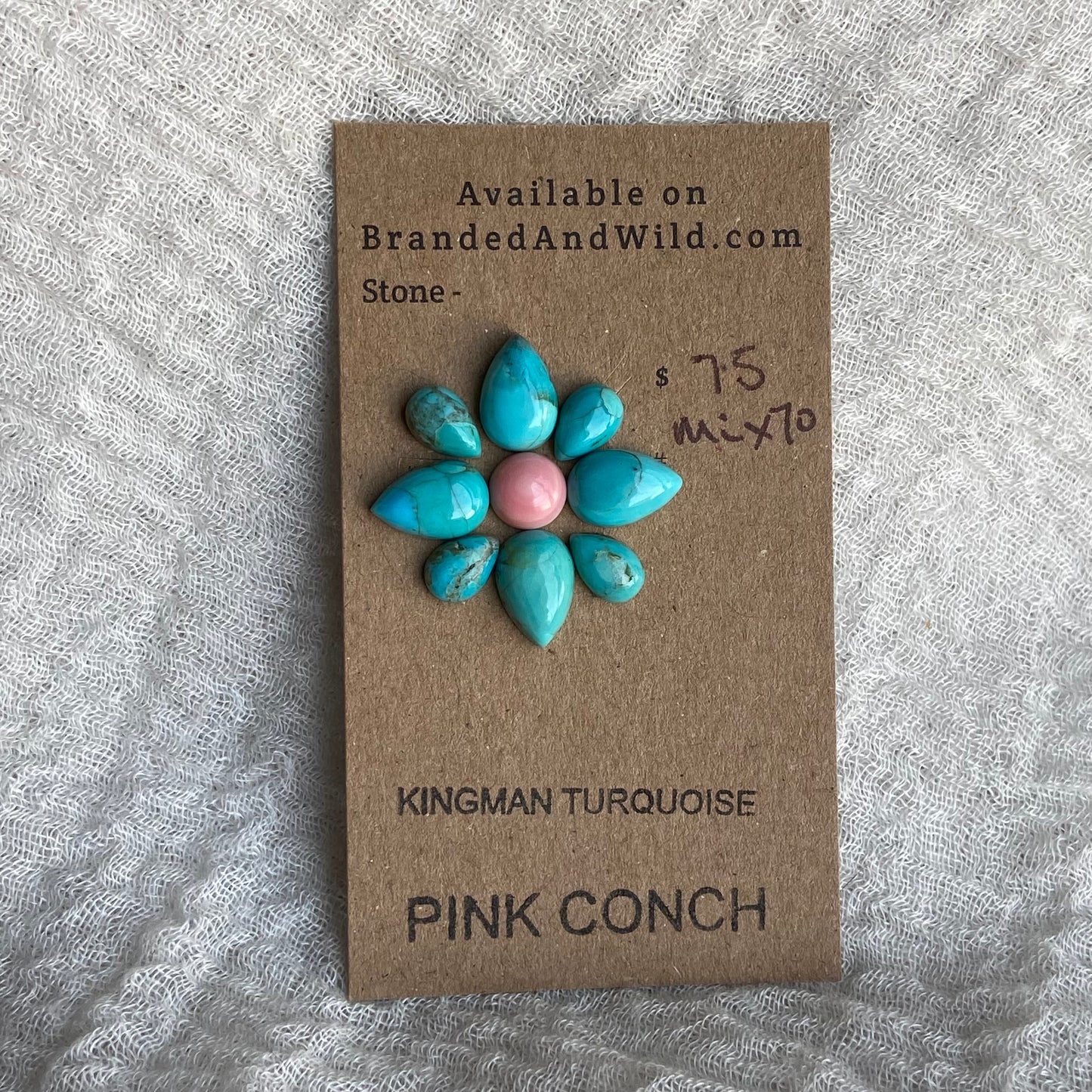 Pink Conch - Kingman Turquoise Cabochon - MIX70