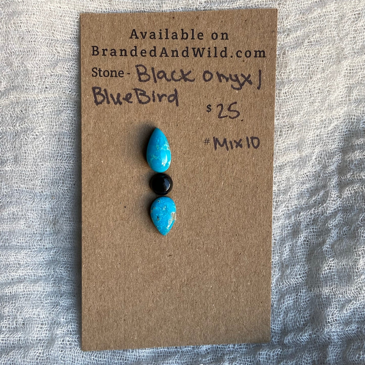 Blue Bird - Black Onyx Cabochon - MIX10