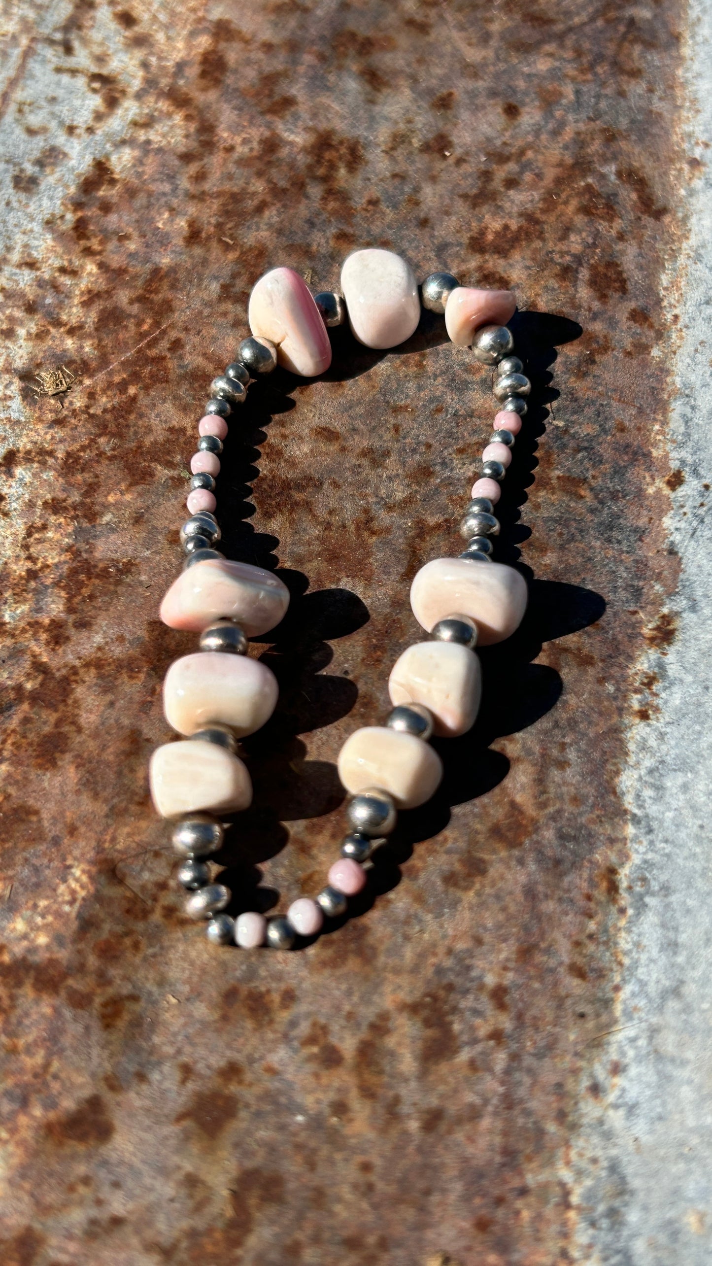Pink Conch Navajo Pearl Bracelet