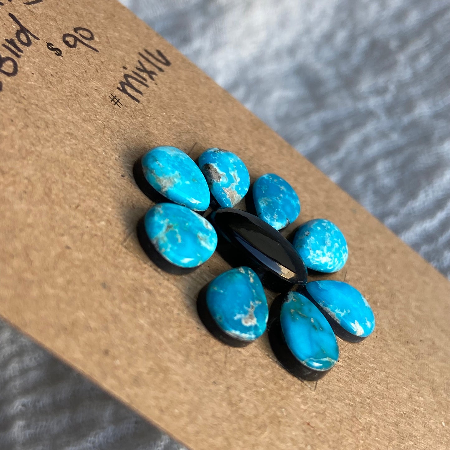 Blue Bird - Black Onyx Cabochon - MIX16