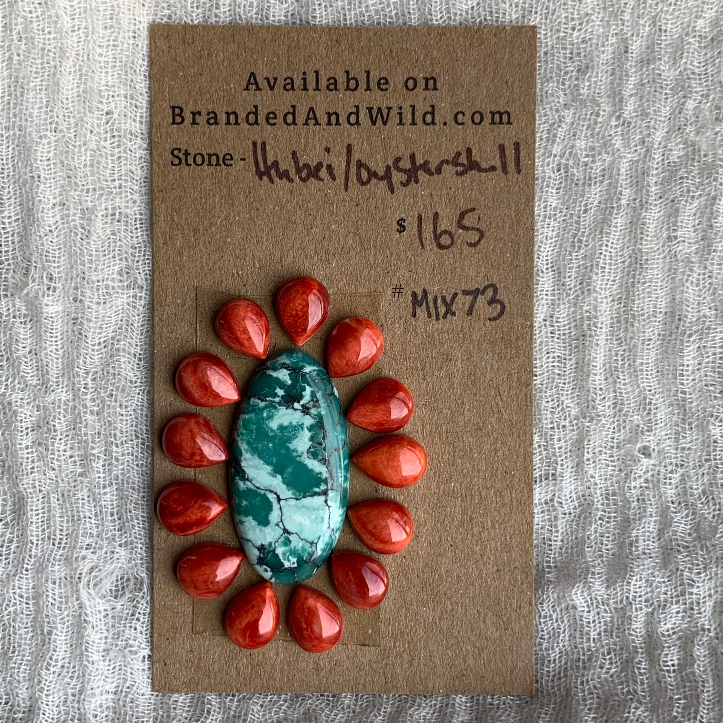 Oystershell - Hubei Turquoise Cabochon - MIX73