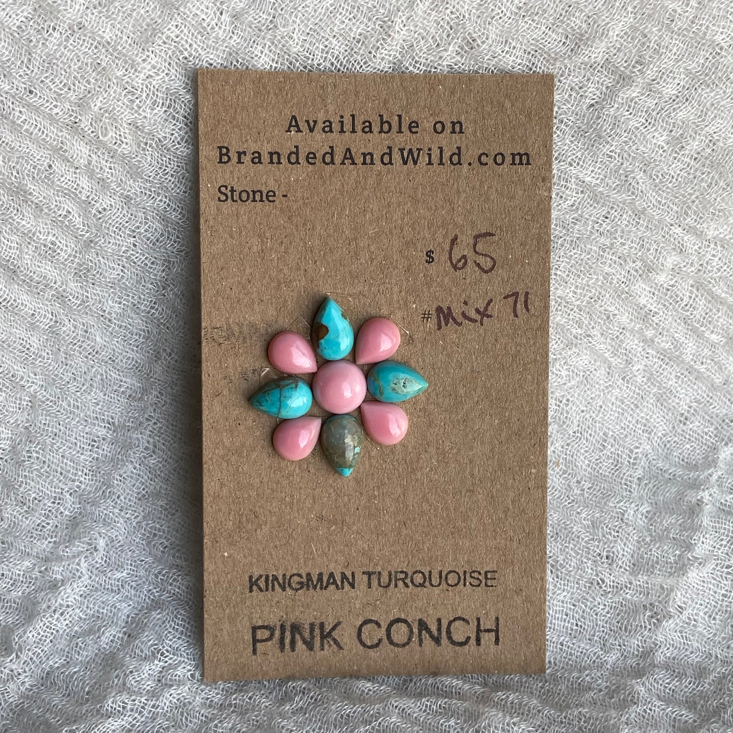 Pink Conch - Kingman Turquoise Cabochon - MIX71