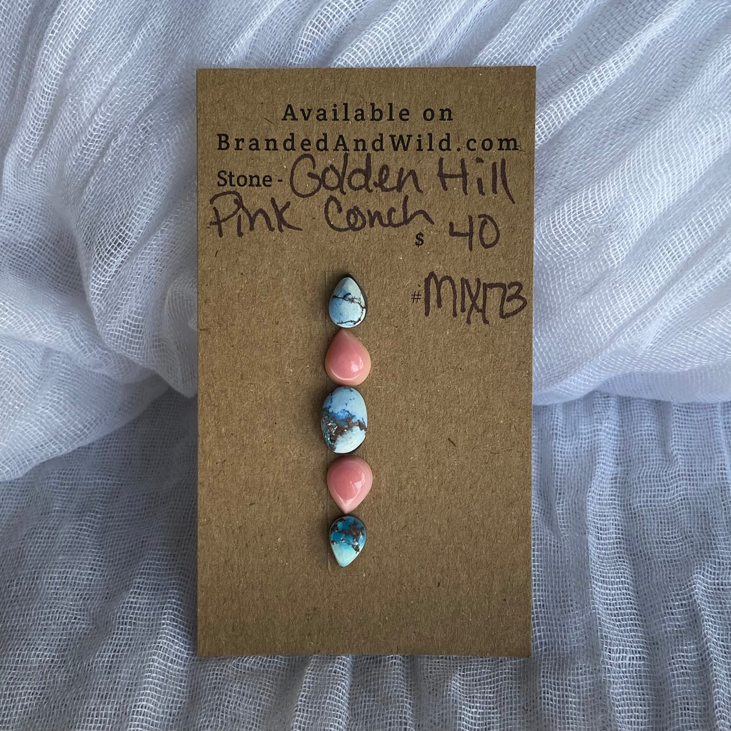 Golden Hill/Pink Conch Cabochon - Mix173