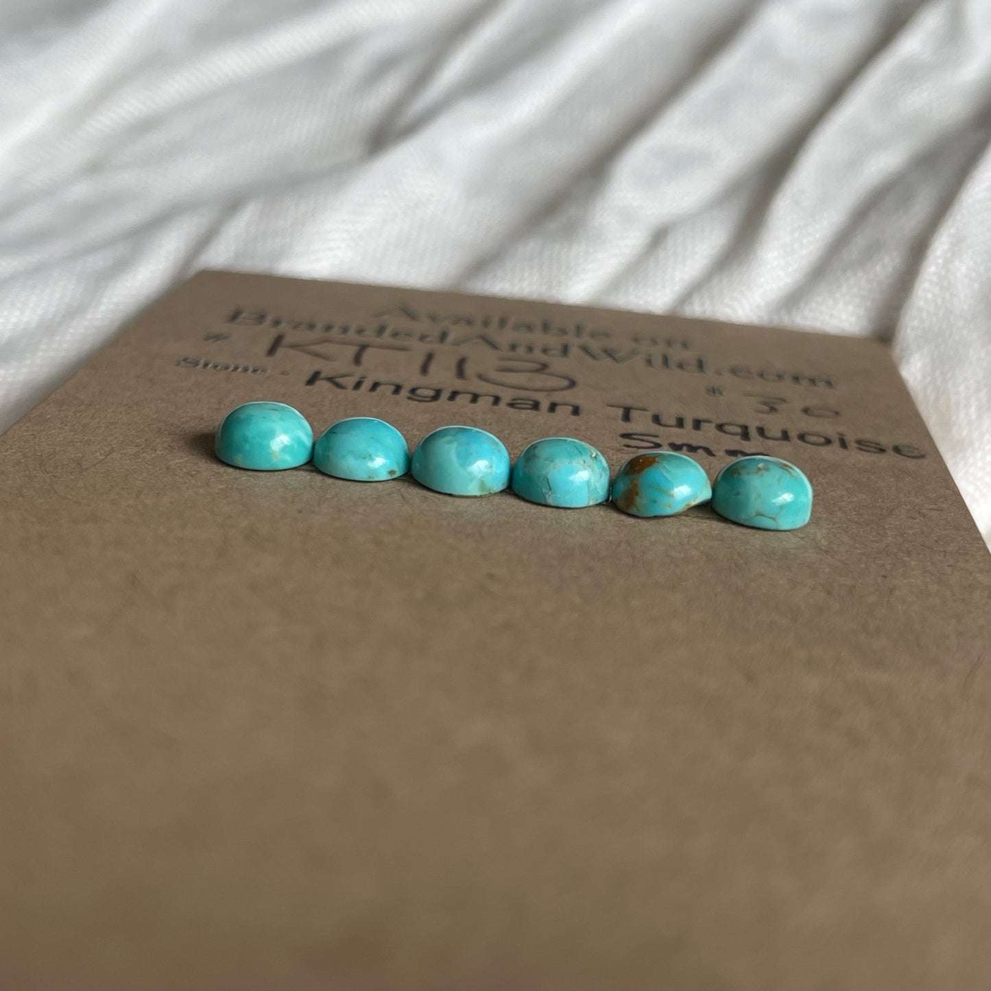 Kingman Turquoise Cabochon - KT113 A98C51B4-859E-46B1-B66F-E655C0141288 Brandedandwild.com