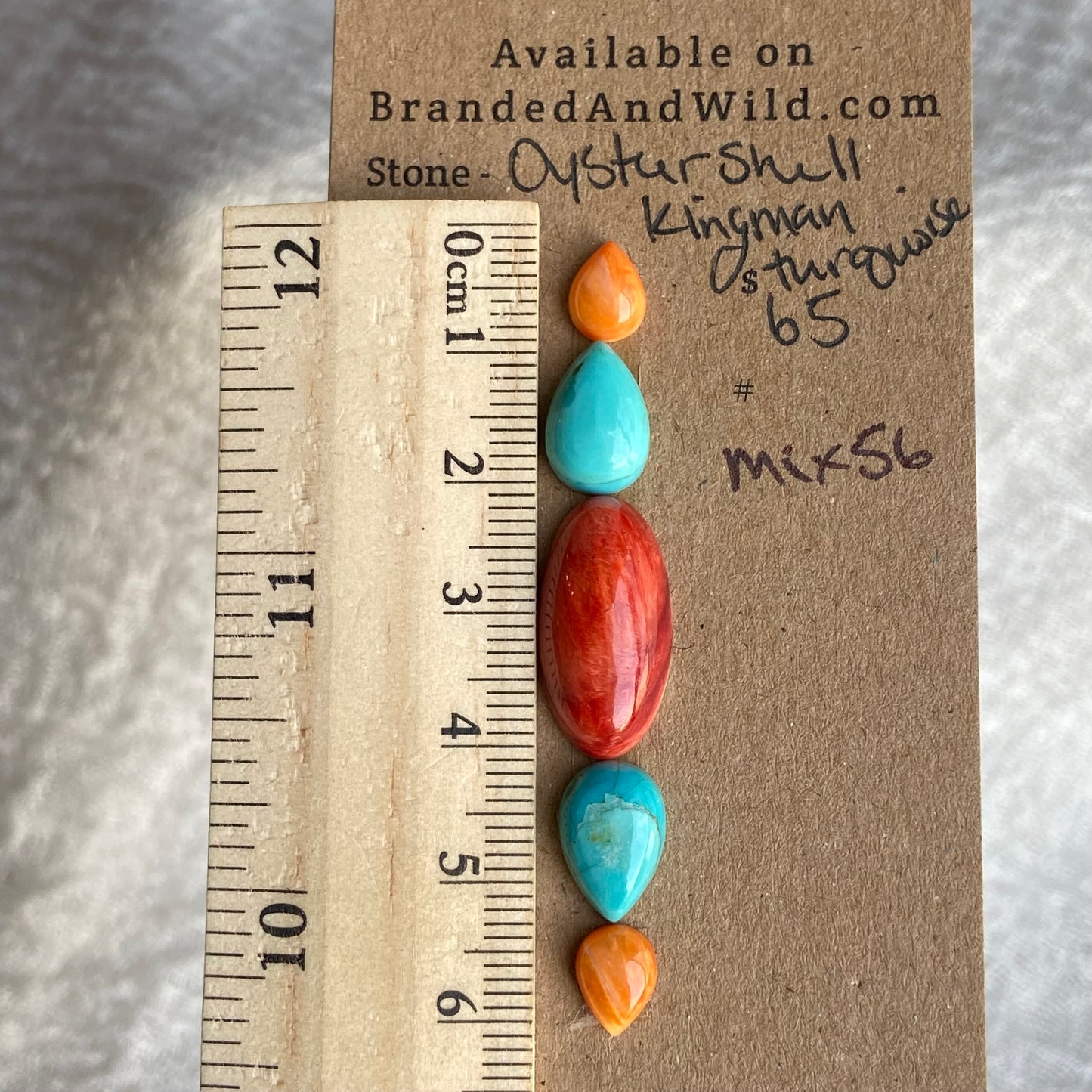 Oystershell - Kingman Turquoise Cabochon - MIX56