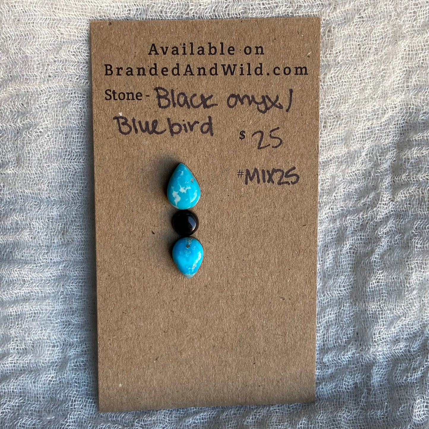 Blue Bird - Black Onyx Cabochon - MIX25