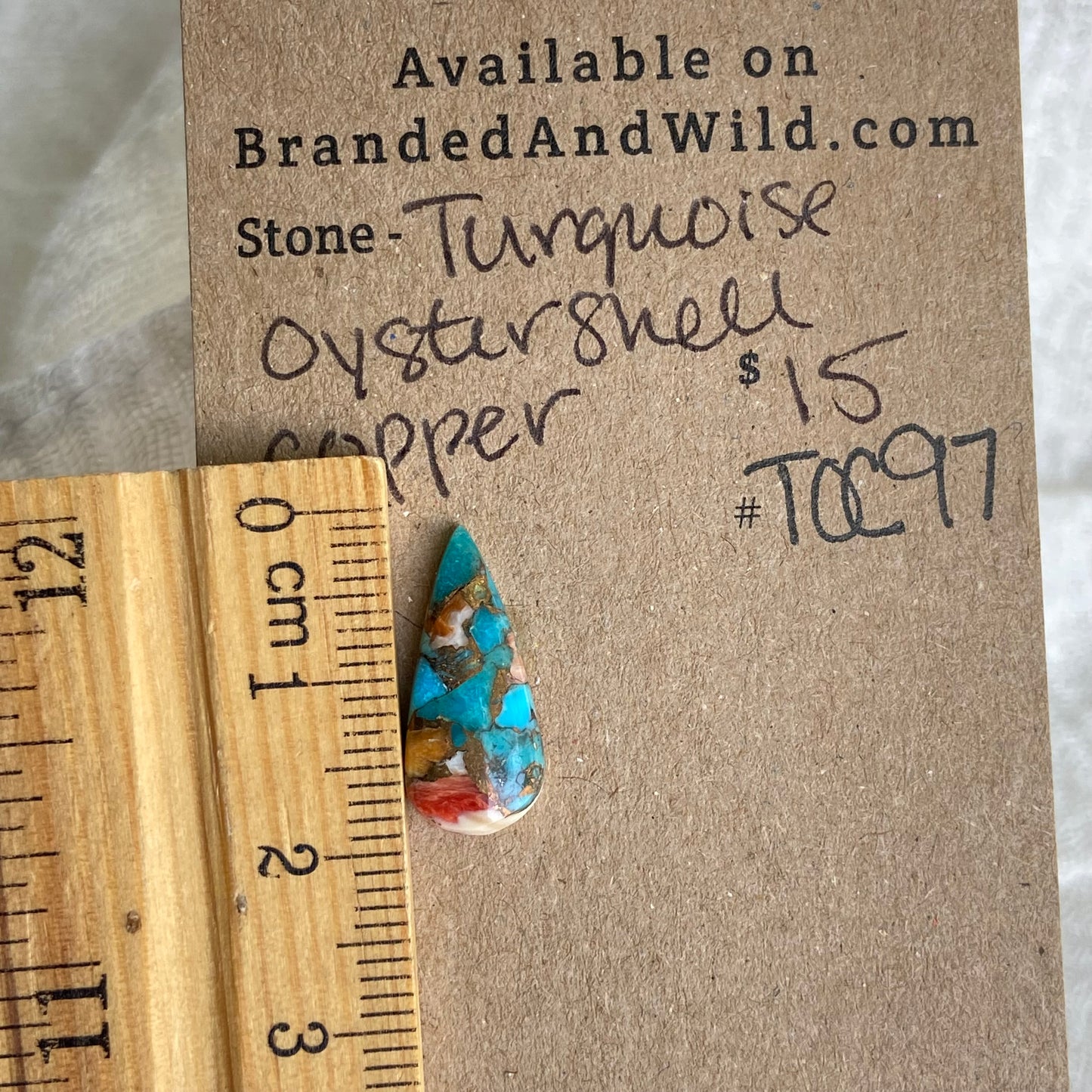 Turquoise, Oystershell, Copper Cabochon - TOC97