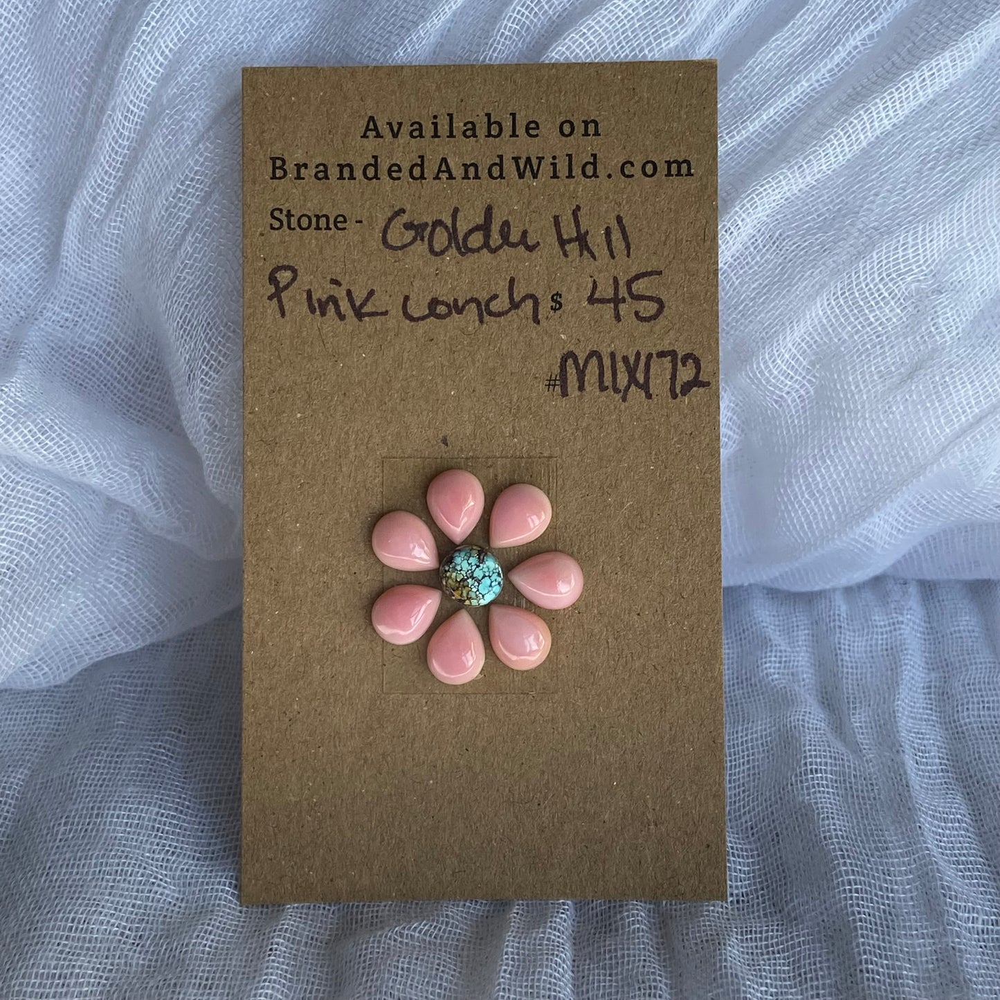 Golden Hill/Pink Conch Cabochon - Mix172