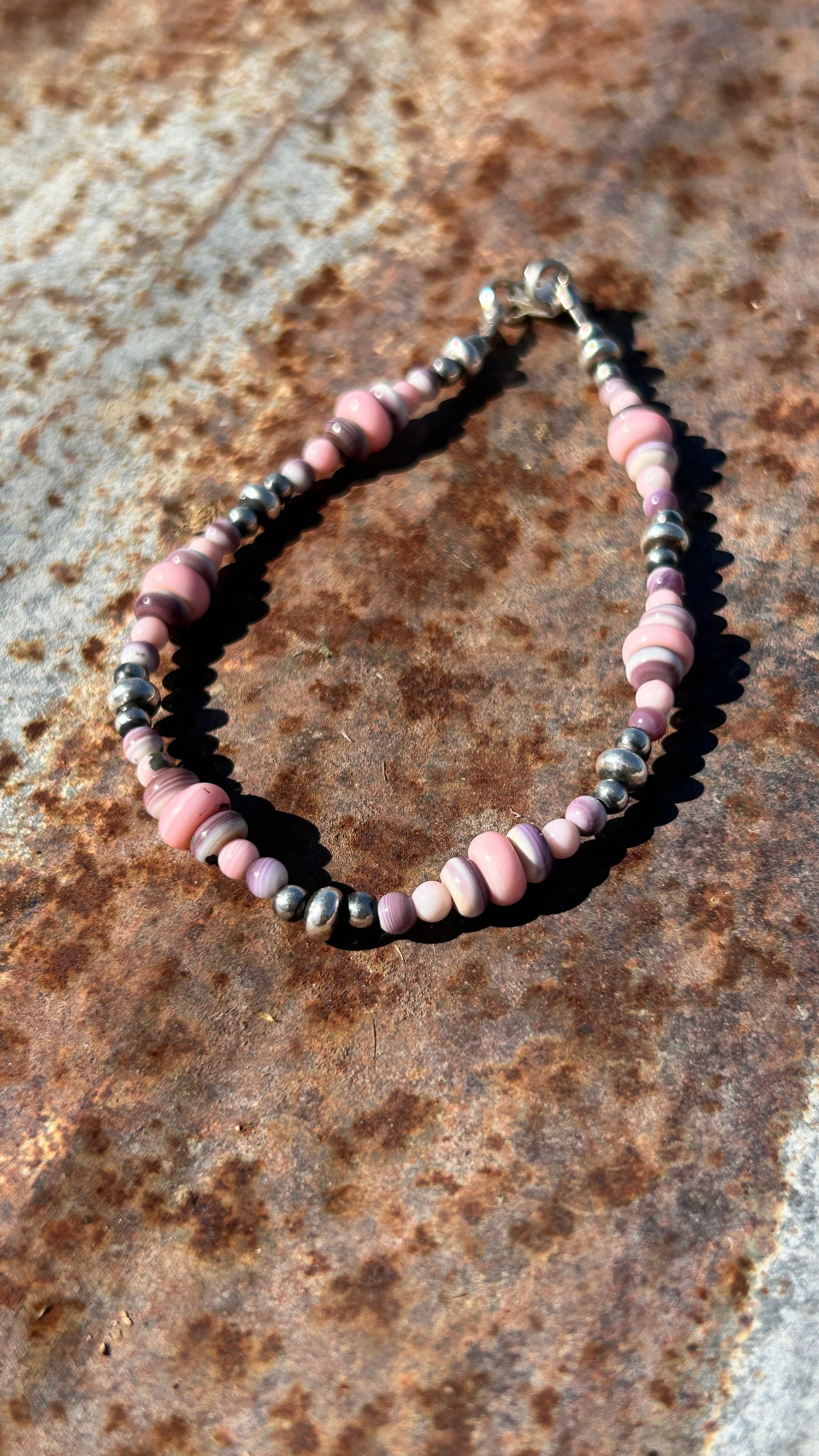 Pink Conch/Purple Oyster Shell Navajo Pearl Bracelet