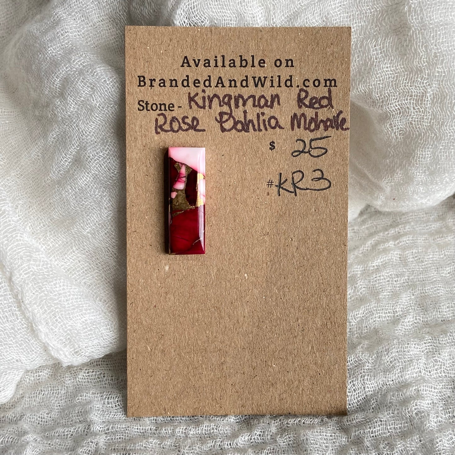 Kingman Red Dahlia Rose Mohave cabochon - KR3