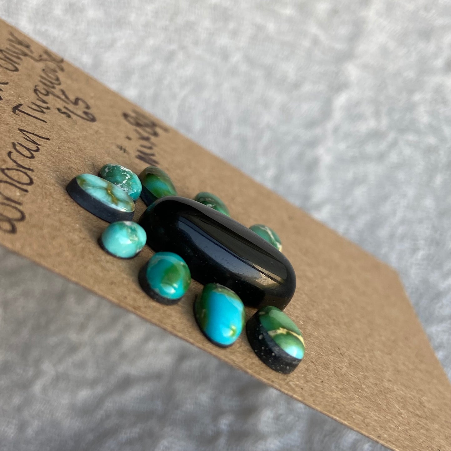 Black Onyx - Sonoran Turquoise Cabochon - MIX84