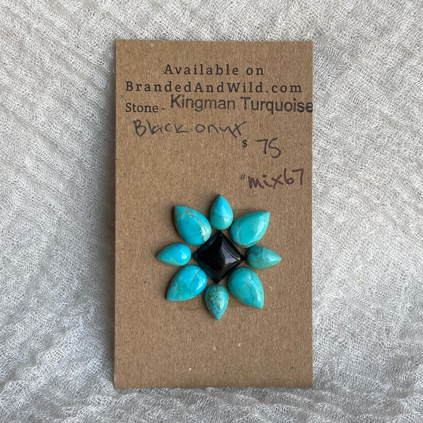 Black Onyx - Kingman Turquoise Cabochon - MIX67