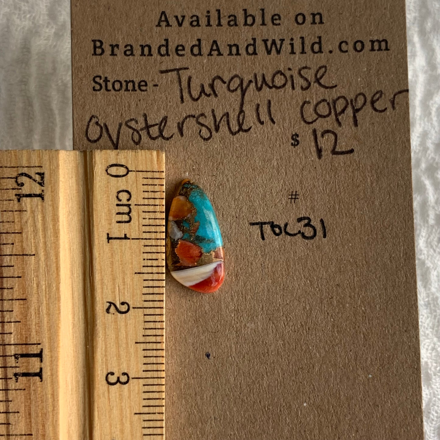Turquoise, Oystershell, Copper Cabochon - TOC31