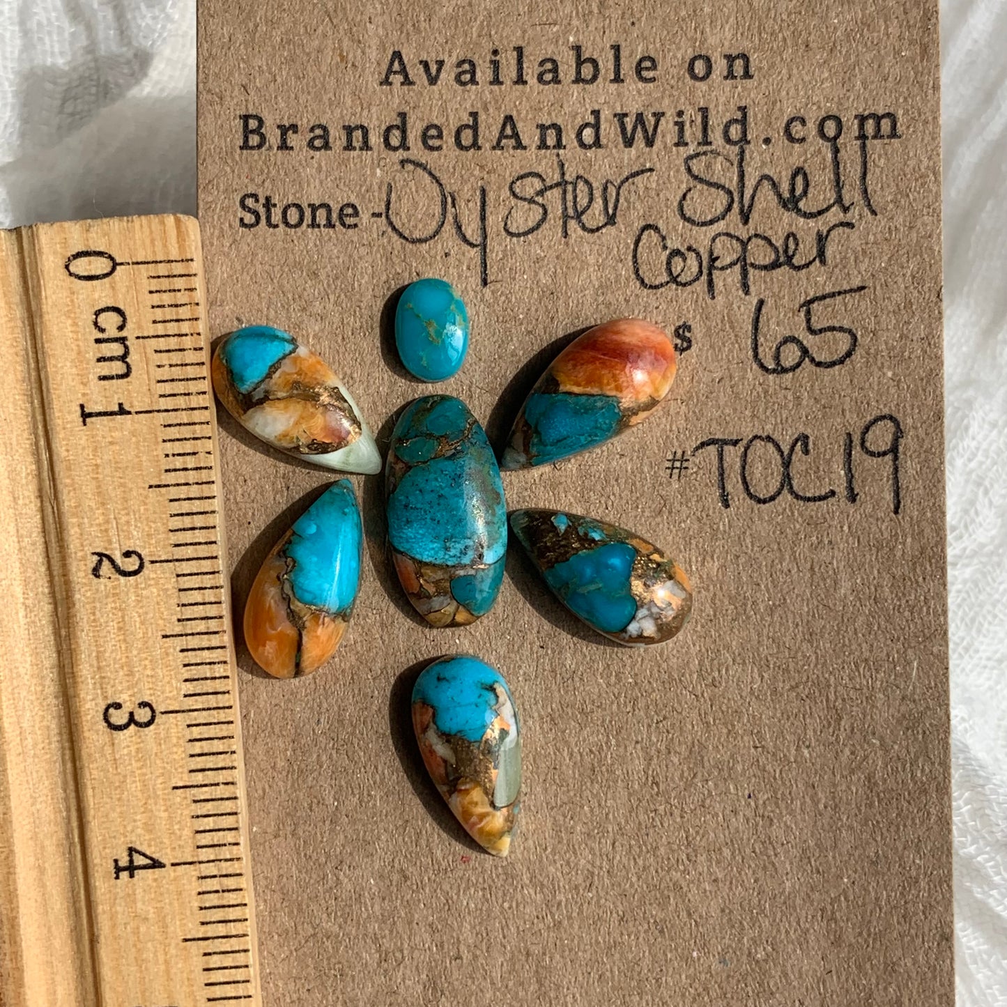 Turquoise, Oystershell, Copper Cabochon - TOC19