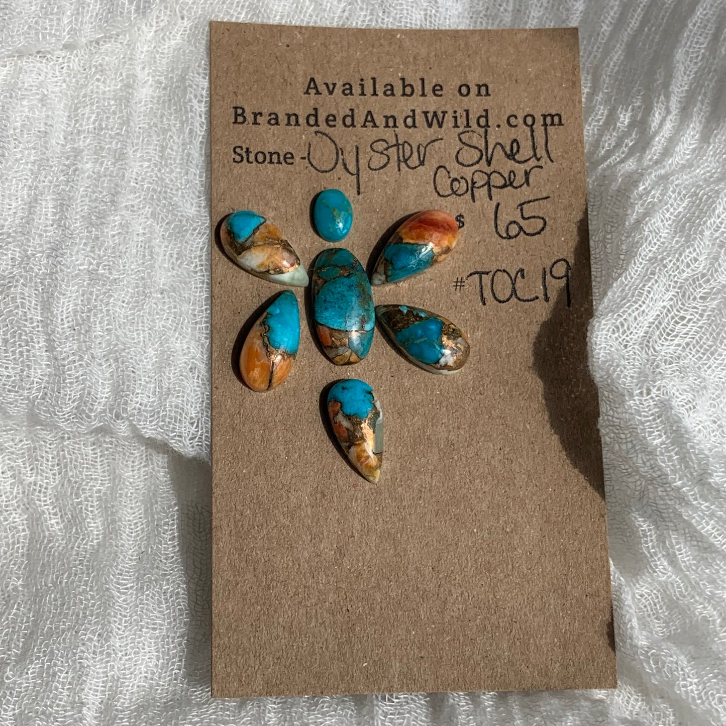 Turquoise, Oystershell, Copper Cabochon - TOC19