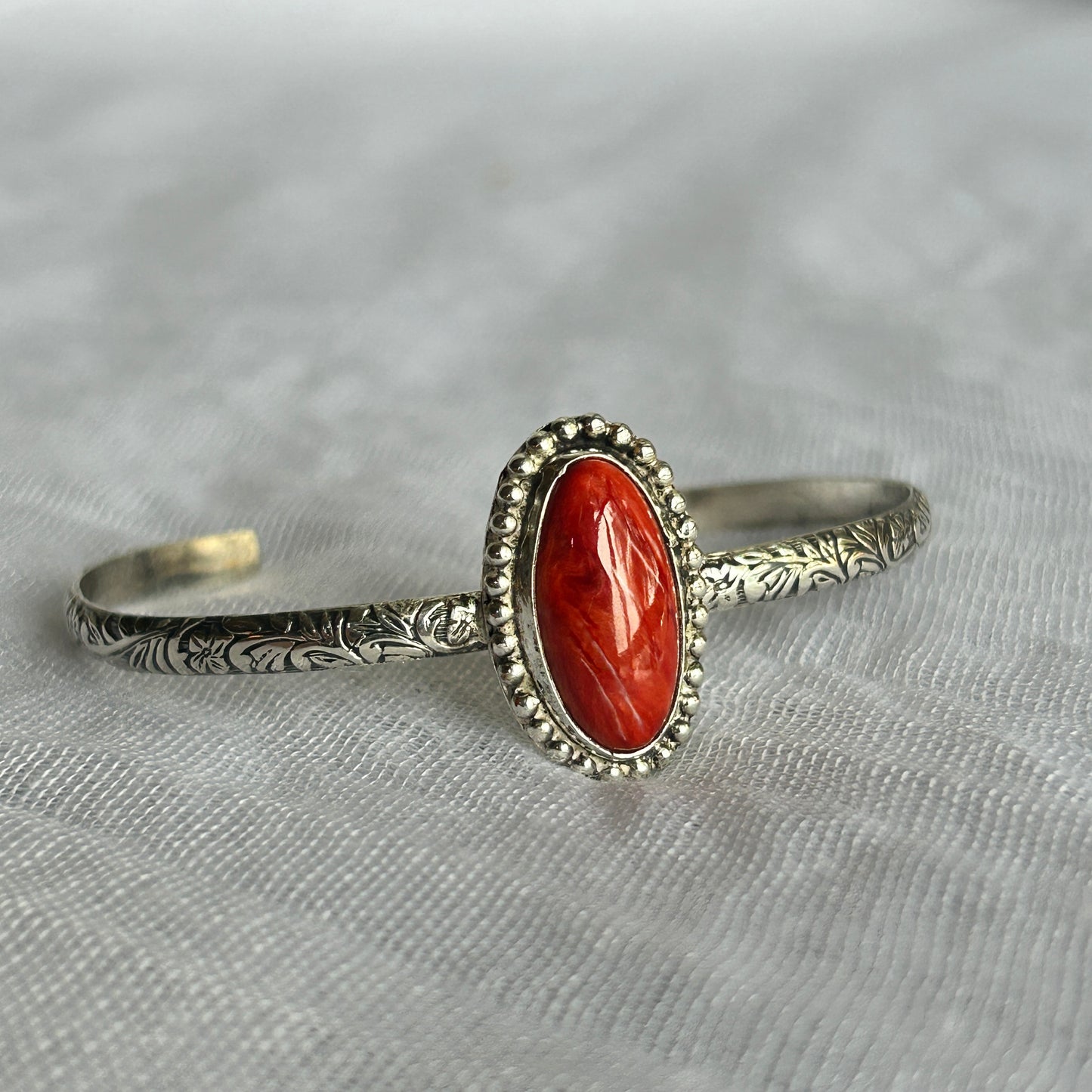 Orange Oyster Shell Bracelet