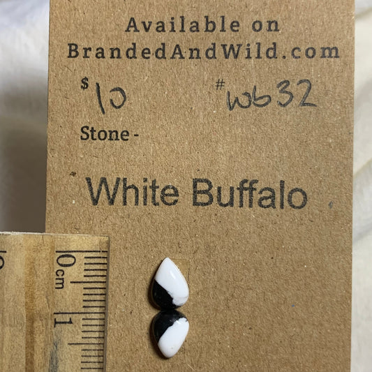 White Buffalo Cabochon - WB32 00531D58-FF31-4B9E-A287-7B1ECDB98A91 Brandedandwild.com