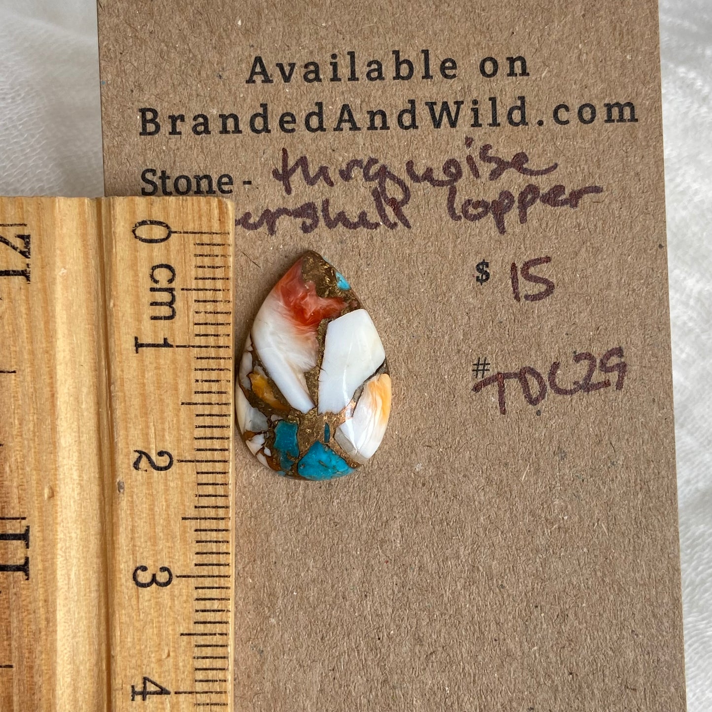 Turquoise, Oystershell, Copper Cabochon - TOC29