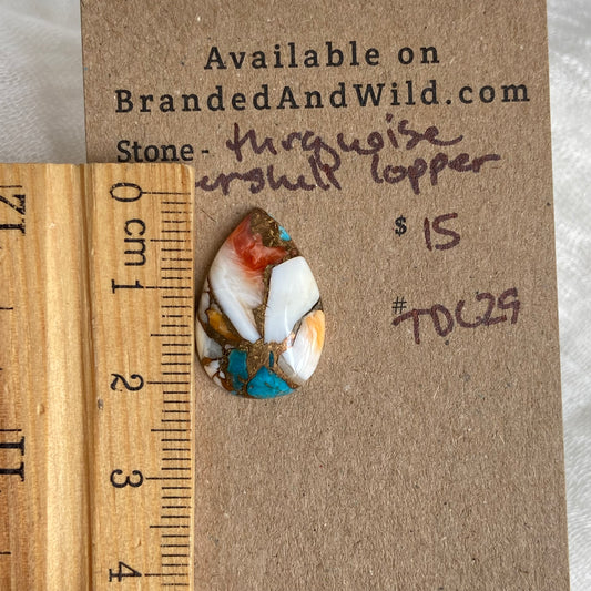 Turquoise, Oystershell, Copper Cabochon - TOC29