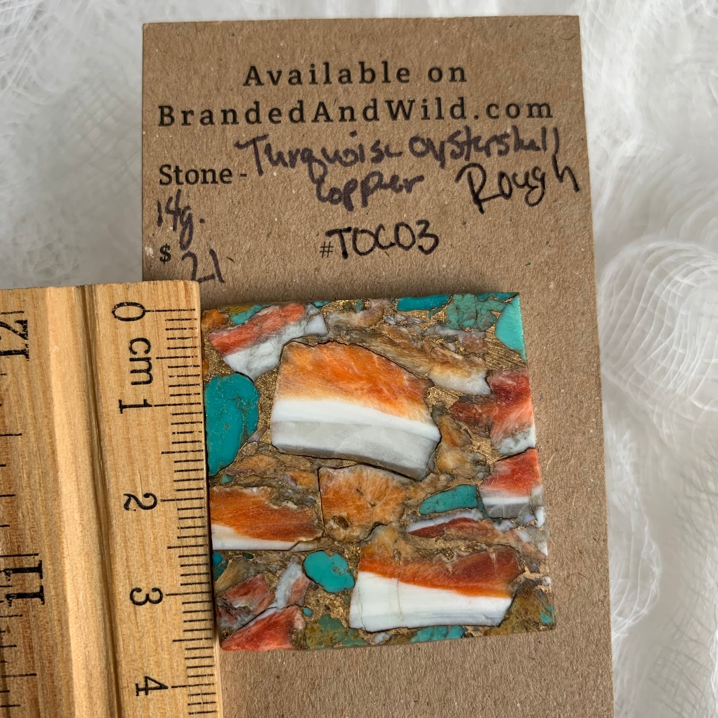 Turquoise Oyster Shell Copper Rough cabochon TOCR03