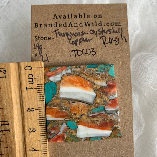 Turquoise Oyster Shell Copper Rough cabochon TOCR03
